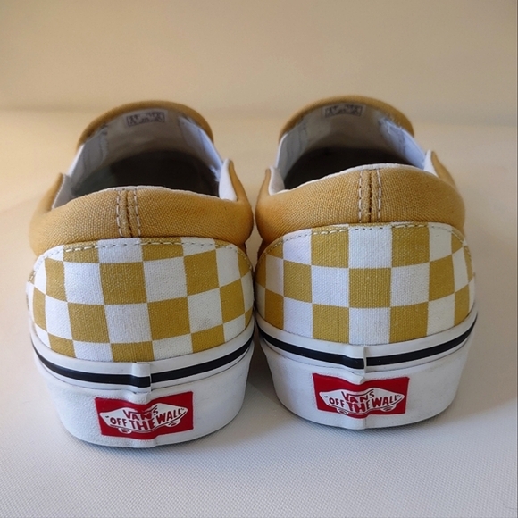 Vans Slip On Gold/White Checkerboard Shoes Women's 10  Men's 8.5 - Picture 5 of 9